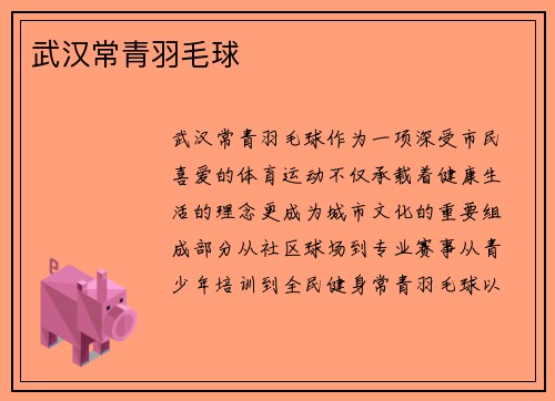 武汉常青羽毛球